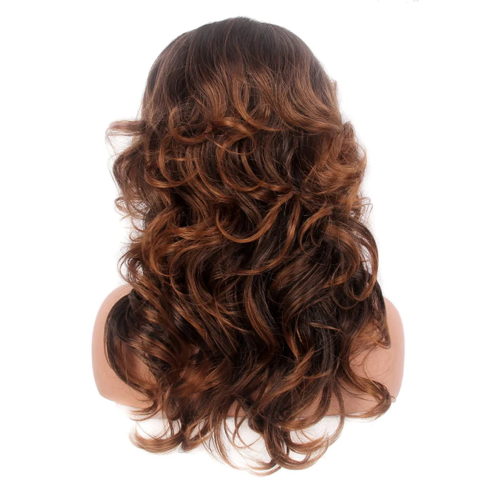 Synthetic Hair 70s Wig Farrah Fawcett Wig Vintage Wigs for Women Vintage Cosplay Costume Disco Hair Wig Brown Wig