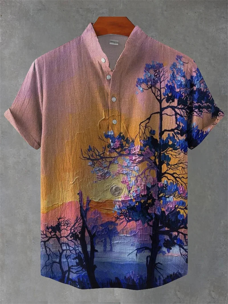 2025 Men's Short sleeved African Traditional Style Shirt Summer Hawaii Beach Street Decoration Body Holiday