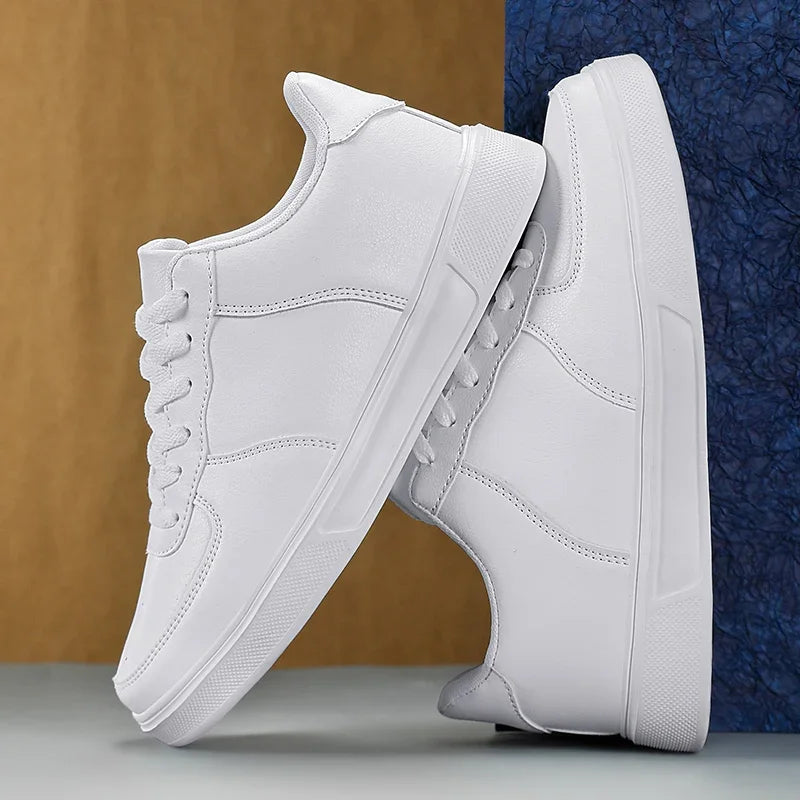Size 50 Fashion Leather Men White Sneakers Classic Casual Shoes Outdoor Walking Shoes Couple Footwear Oversized 49 Board shoes