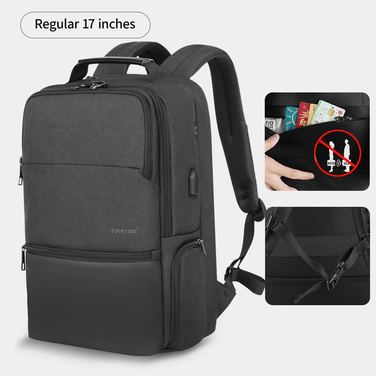 Tigernu Travel Backpacks For Men 15.6 17 19'' Laptop Backpack Male Business Backpack Bags For School Backpack Mochila Knapsack