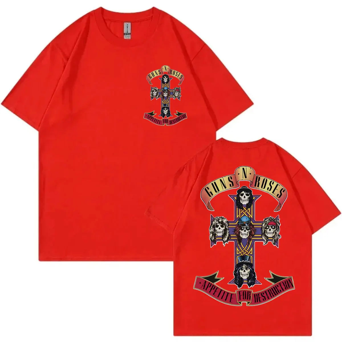 Guns N Roses Appetite for Destruction Album Graphic T Shirts Rock Hip Hop Short Sleeve T-shirt Men Women Casual Loose T-shirts