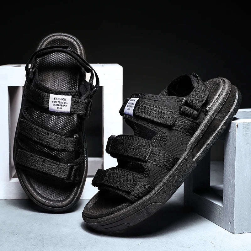 Men's Beach Open Toe Shoes Sandals High Quality Non-slip Men Slippers Breathable Two Uses Male Footwear Mens Summer Outdoor Shoe