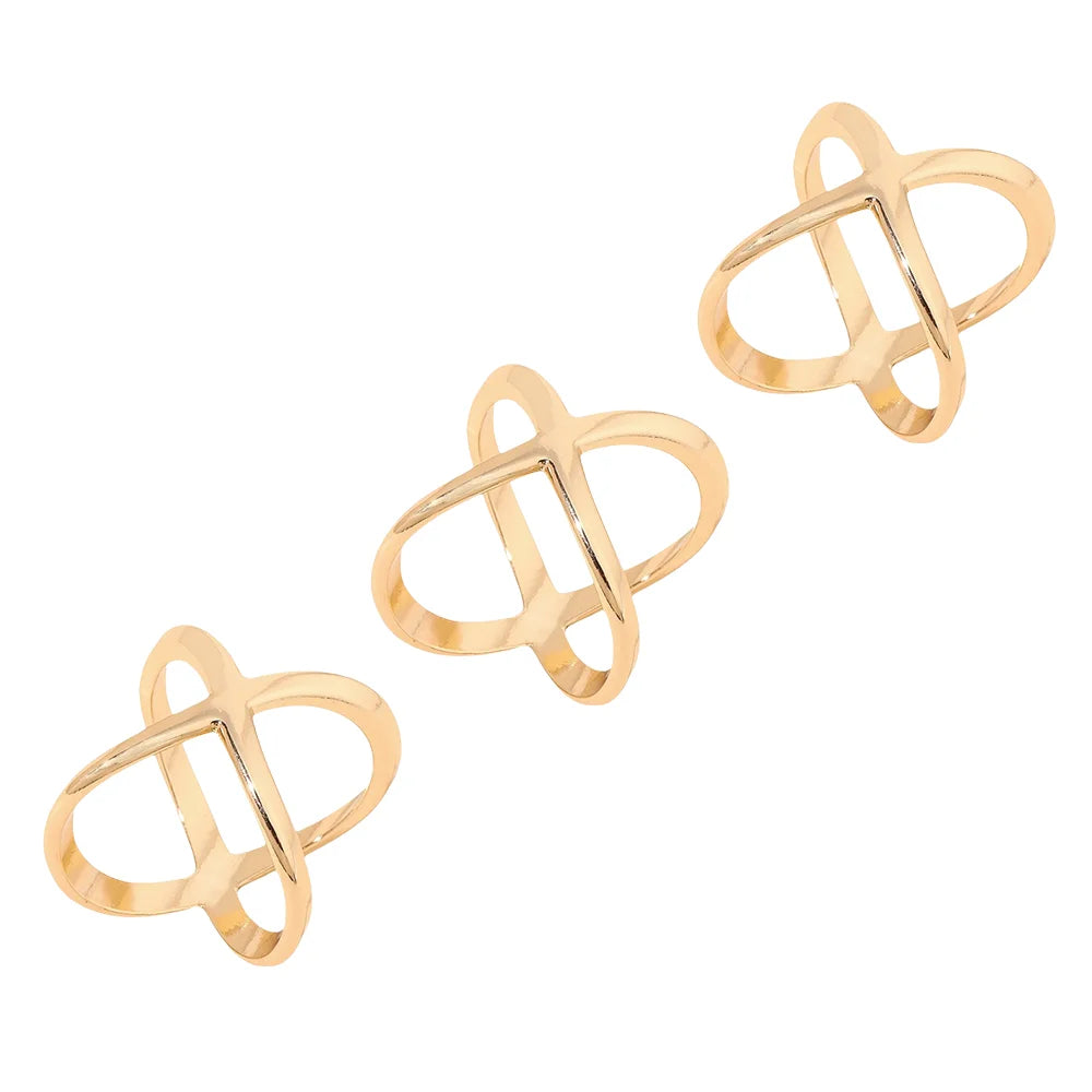 3pcs X-Shaped Scarf Clips Buckles for Women, Scarf Holder Pins for Shawls Silk Clothes (Golden/Silvery)