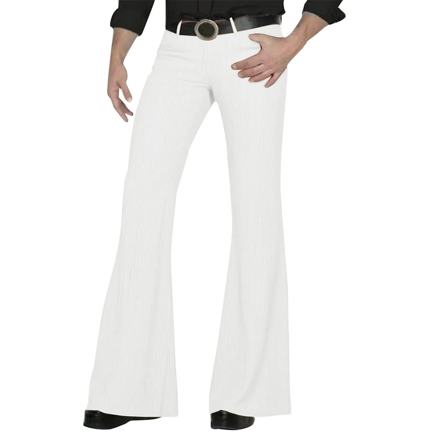 Men's fashion Retro Disco Flared Pants Loose Stretch Vintage Trousers Fit Flared Comfortable Retro Stretch Twill Men's Trousers