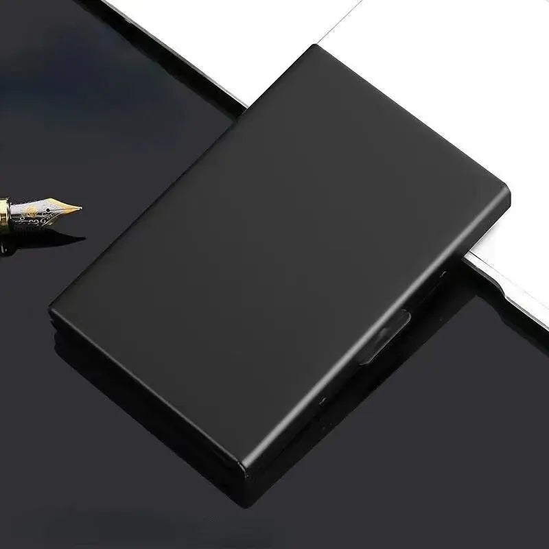 10 Slots Stainless Credit Card Holder Men Slim Anti RFID Travel ID Cardholder Debit Box Women Wallet Metal Case Porte Carte