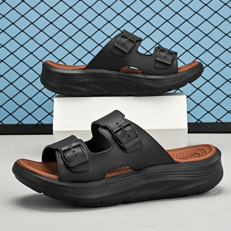 New Men's Sandals 2026 Summer Outdoor Fashion Comfortable Thick soled Casual Shoes Large Lightweight Non slip Walking Slippers