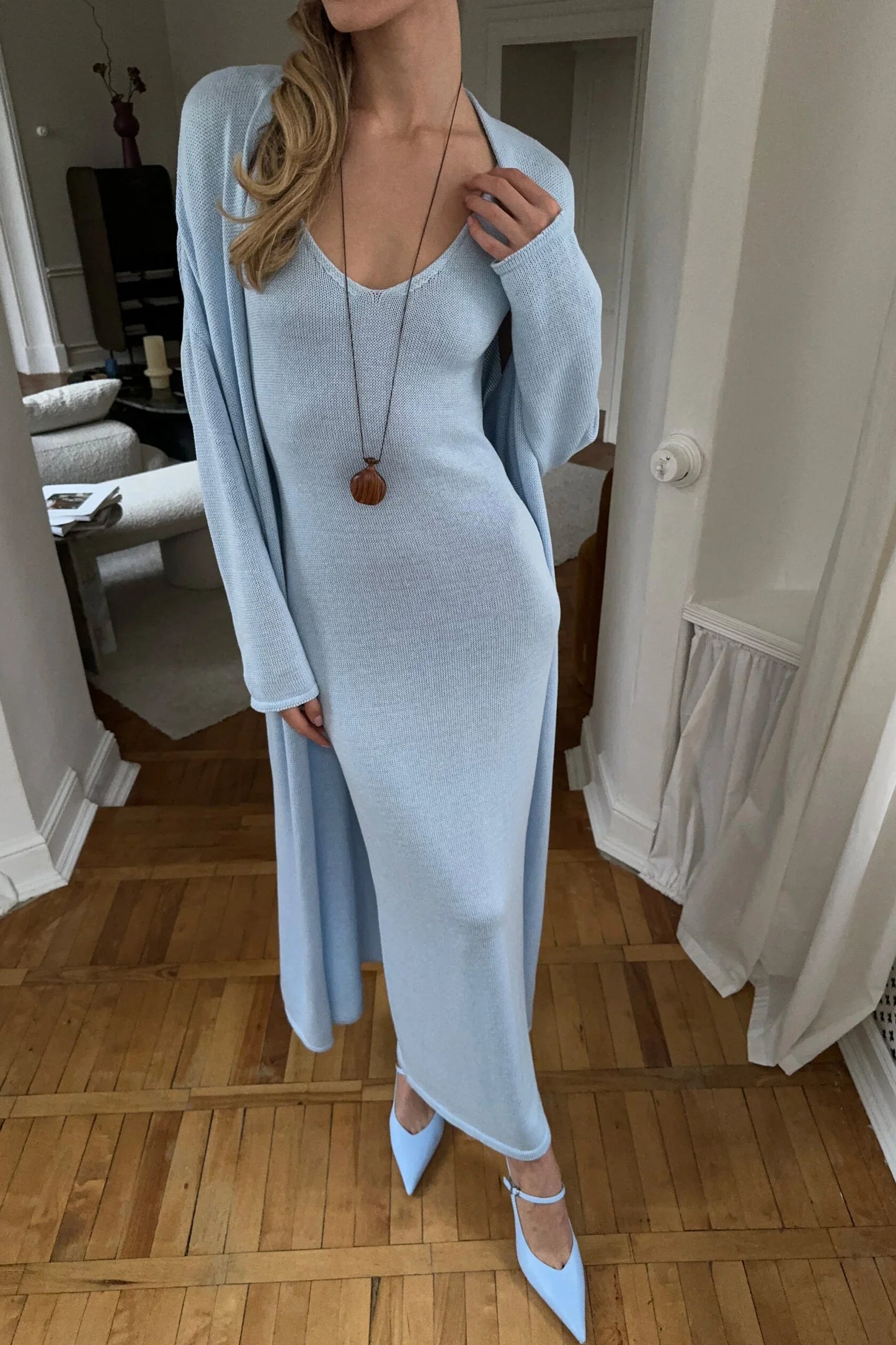 Hirsionsan Soft Loose Sets Women Three Pieces Long Sleeve Cardigan & Sexy Vest Dresses Elegant Female Hollow Outfits Tracksuit