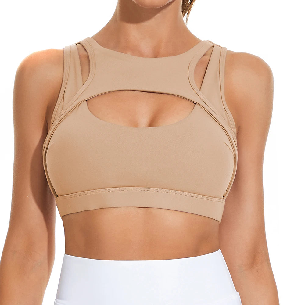 Removable Cups Sports Bra Shockproof Running Fitness Anti-sagging Upper Collection Soft Support High-strength Women's Yoga Vest