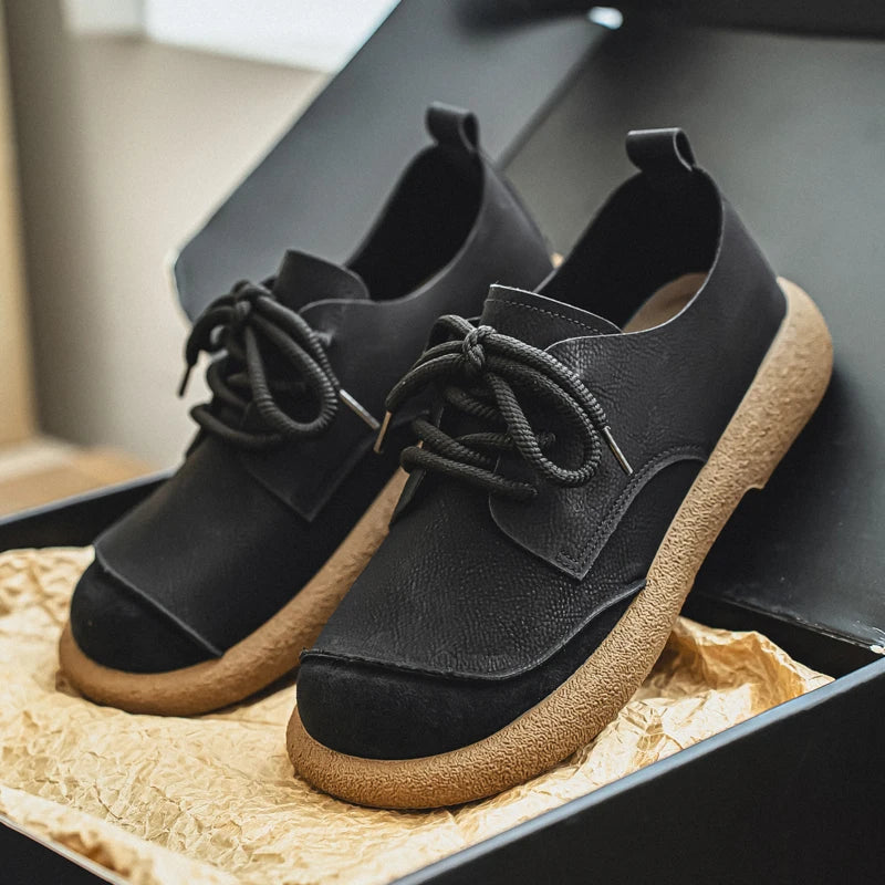 Luxury Brand Men's Casual Shoes Fashion Handmade Walking Shoes Lightweight Leisure Footwear Outdoor Sneakers Leather Work Shoes