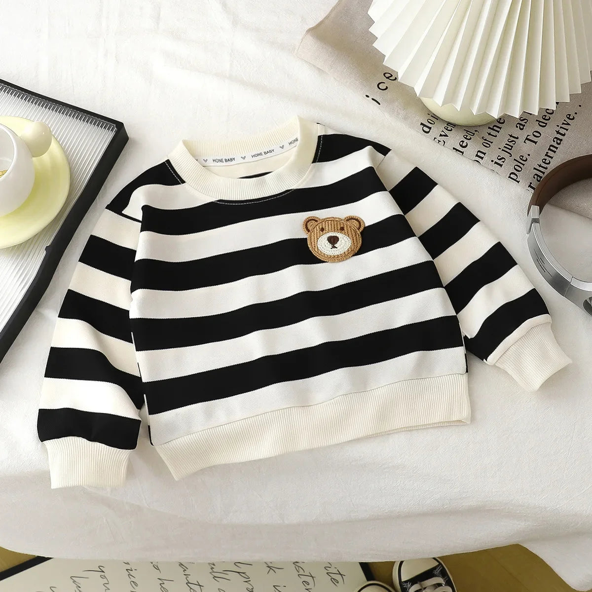 T-shirt Elastic Sweater Long Sleeve Pullover Tops Baby Children Clothing Children's Sweatshirt Kids Clothes Boys Girls BAZAARHUBO
