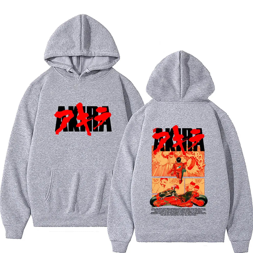 Japanese Science Fiction Cartoon Movie Anime Akira Shotaro Kaneda Graphic Hoodie Men Women Cotton Oversized Pullover Sweatshirt BAZAARHUBO