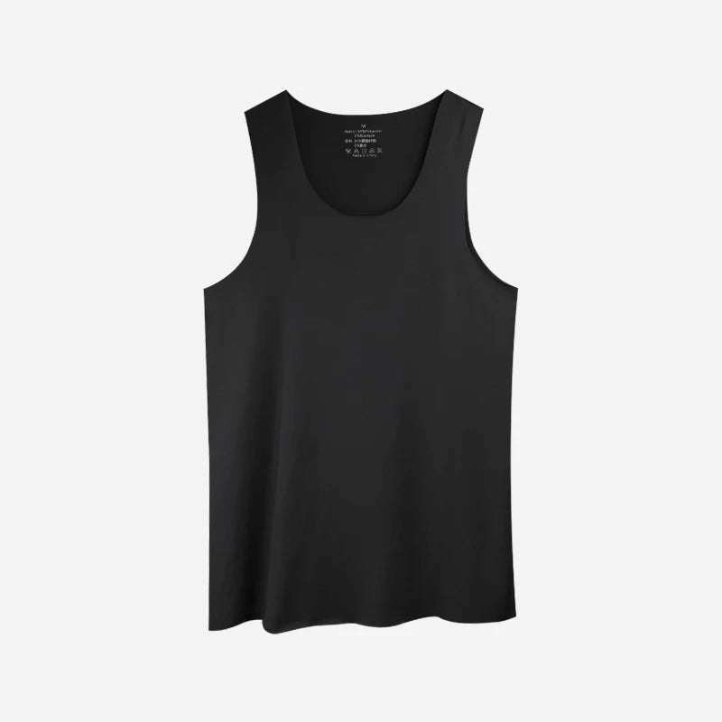 Men's Thin Vest U-Neck European and American Style Large Size Men's Seamless Undershirt Breathable Quick-Dry Sports Underwear