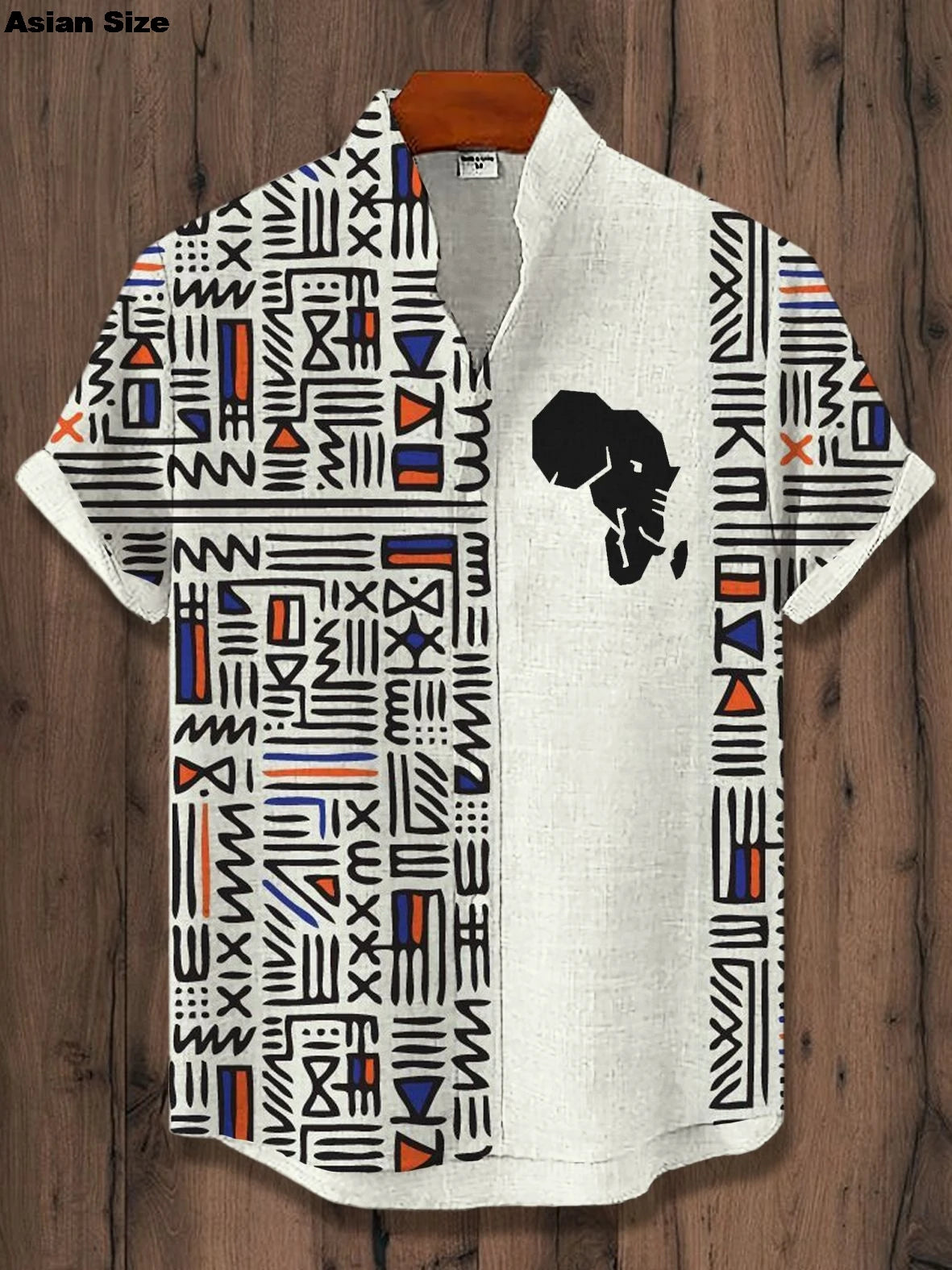 2025 Vintage African Style Men's Retro Ethnic Tribal Short Sleeve Shirts Tops Fashion Casual Dashiki Streetwear Men's Shirts