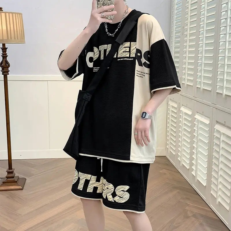 Top Shorts Sets Man Casual Sports Suits 2025 Trend Tracksuit Basic Summer Print T Shirt Original Brands Jogging Men's Clothing O