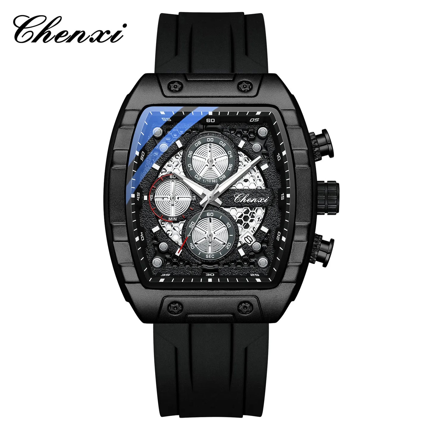 CHENXI 941 Sport Multifunction Military Men Silicone Quartz Wristwatch Male Luminous Waterproof Clock Watches Relogio Masculino