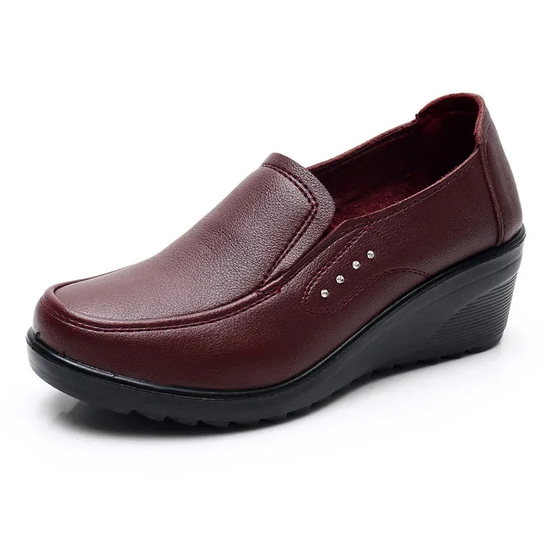 2025 New Women's Shoes Fashion Womens High Heels Shallow Wedges Moms Shoes Summer Breathable Casual Shoes Zapatos Para Mujeres