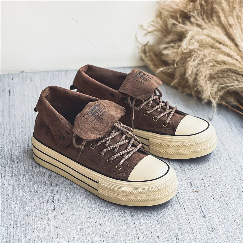 Couple Sneakers Classics Denim Canvas Shoes Fashion High Top Casual Shoes Platform Vulcanized Shoes for Men Lace Up Ankle Boots