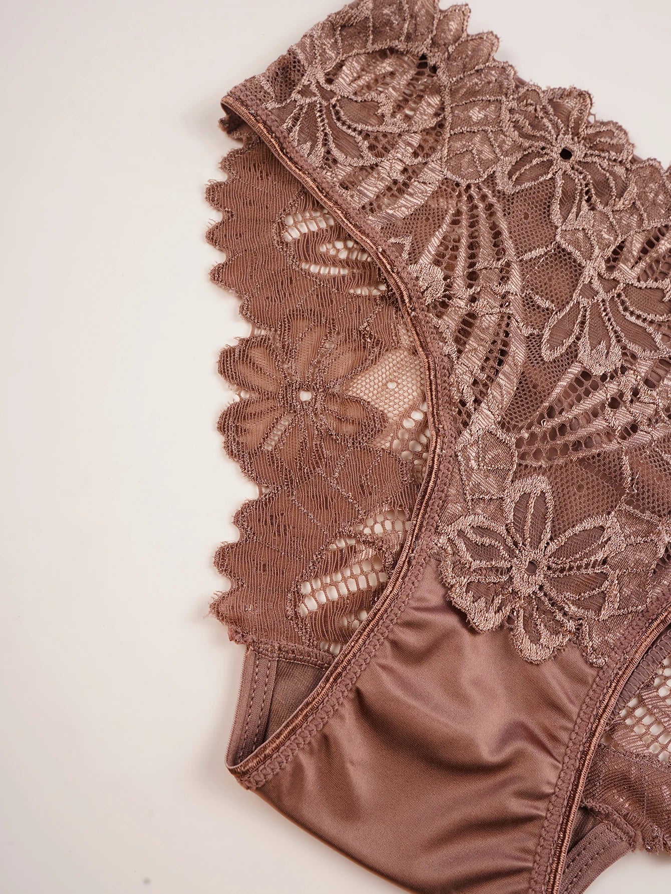 4PCS Elegant Women's Underwear Satin Panties Solid Color Lace Flower Lingerie Sexy Female Intimate Lingerie Everyday