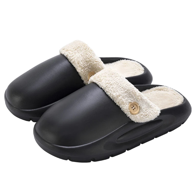 Winter Waterproof Warm Plush Slippers for Young People,Women,Men