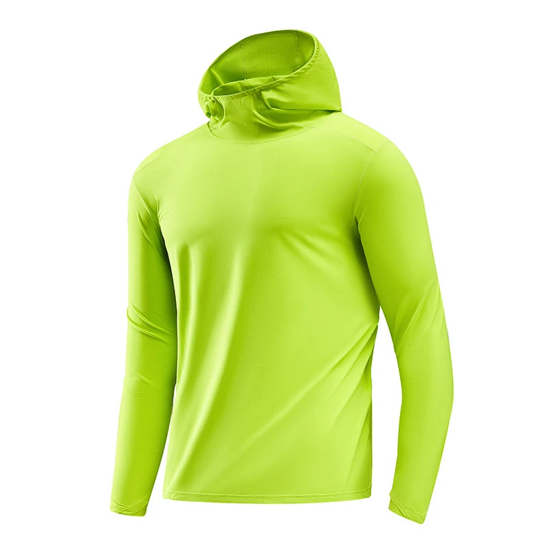Lightweight Hooded Long-Sleeve Top for Outdoor Sports: Sun Protection, Breathable, Moisture-Wicking, Elastic Unisex