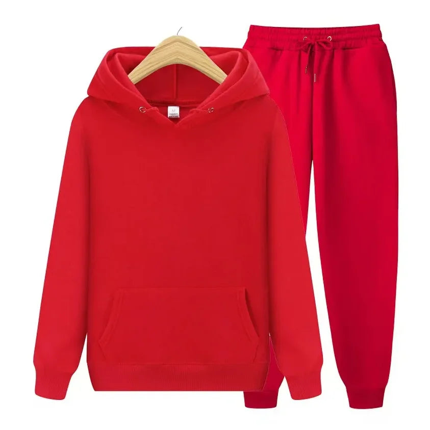 2026 men's autumn and winter casual two-piece hooded sweatshirt and pocket pants regular fit outdoor sports set BAZAARHUBO