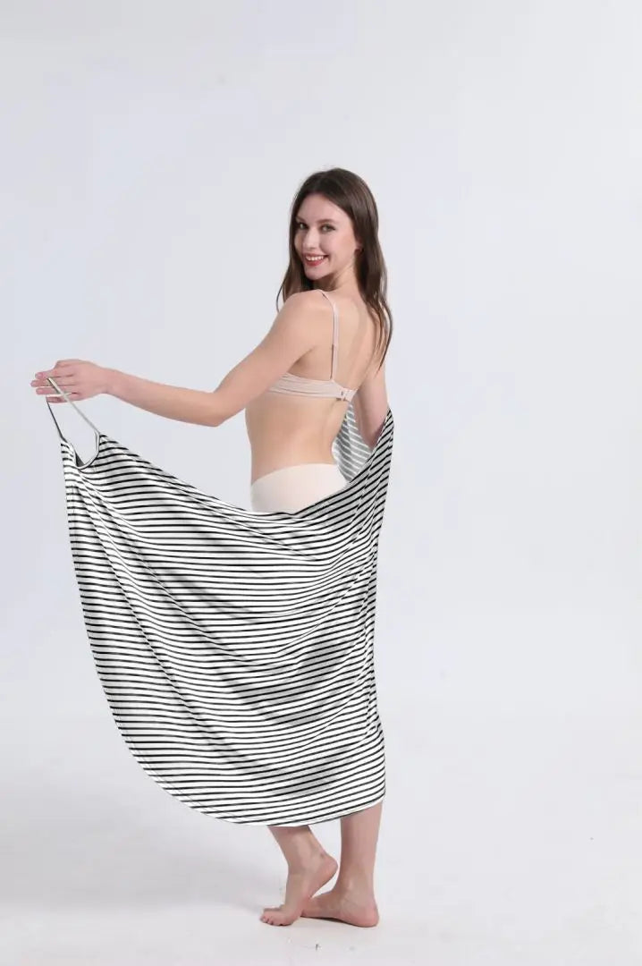 Summer Sexy Casual Striped Beach Dress Female Dresses Black Blue Purple Women's Dress Clothing