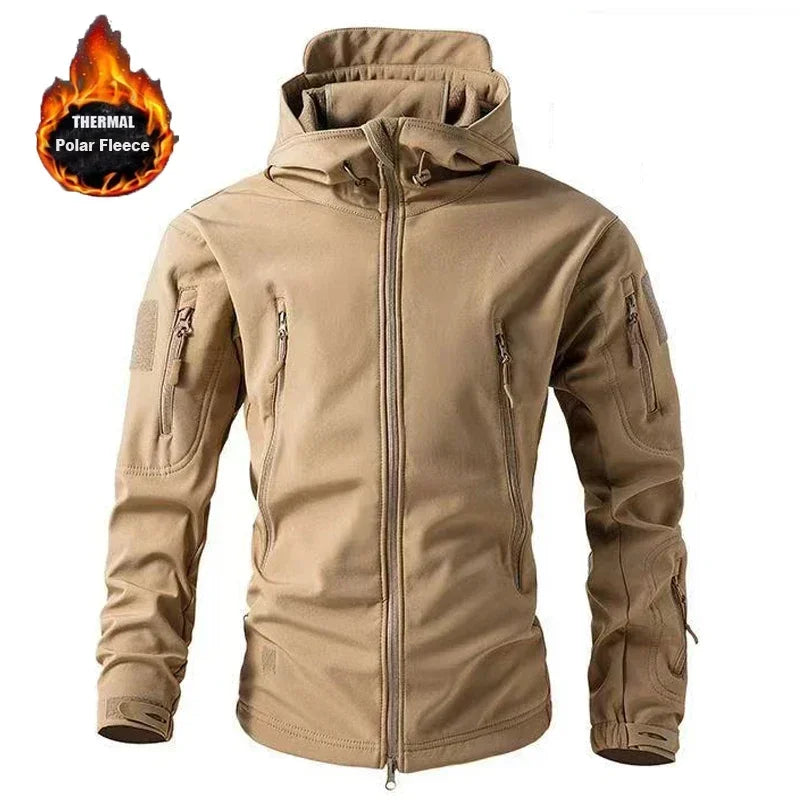 Classic outdoor men's winter and autumn wool jacket tactical waterproof fishing hiking camping windproof wool coat warm coat