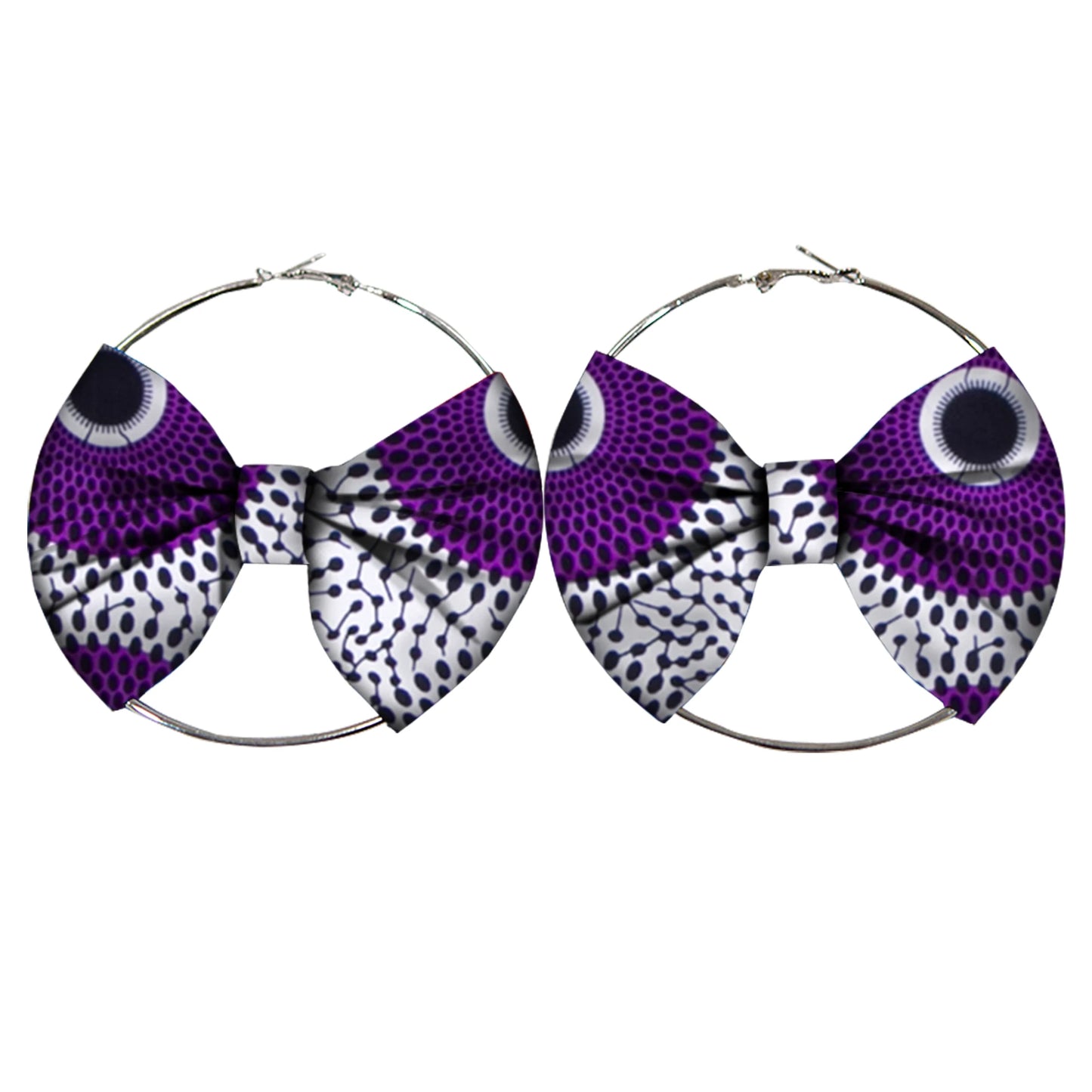 African Earrings Fashion Women Africa Handmade Statement Circle Jewellery Print Wax Fabric Accessories WYA078