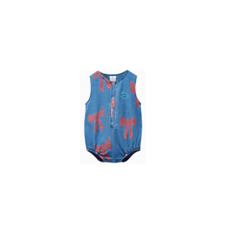 kids dress SS26 new SUMMER girls cute print Denim dresses