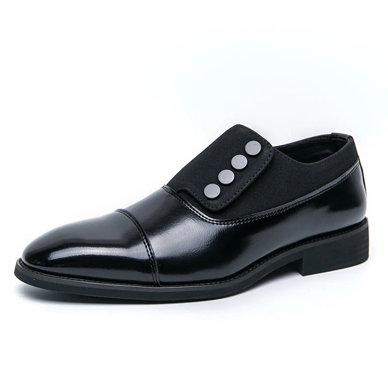 High End Brand Men's Leather Casual Shoes Office Men's Business Shoes Luxurious Banquet Pointed Toe Shoes for Wedding Brown