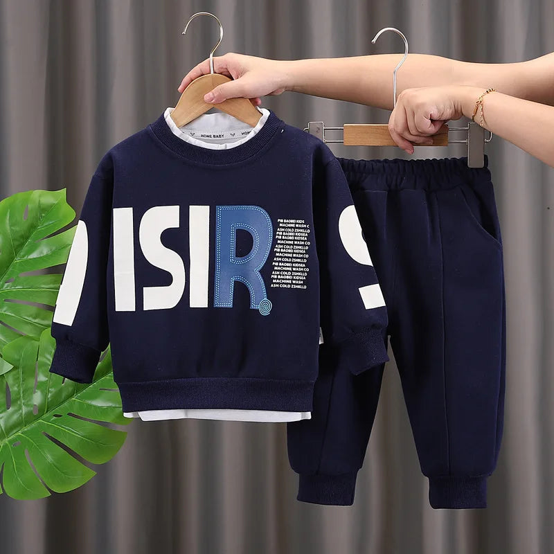 1-5T Boys' Fashion Set children's autumn clothes casual Girls'pullover Top and Pant Outfit for kids clothing two-piece sets
