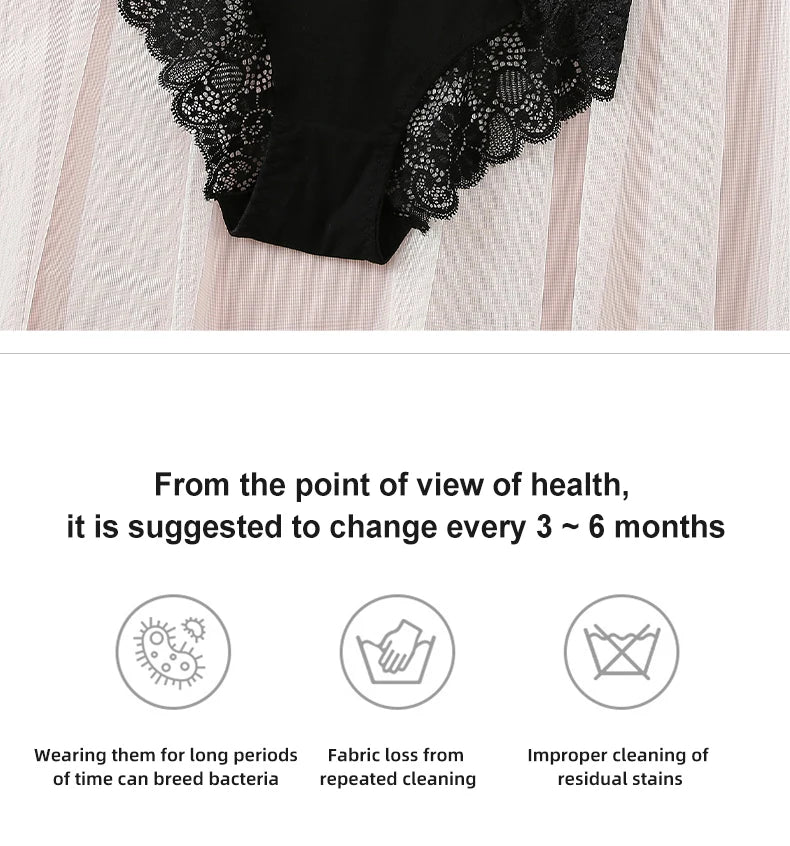 3Pcs Sexy Lace Panties Women's Underpants Solid Color Briefs Breathable Intimates Panties Female Underwear Seamless Lingeries