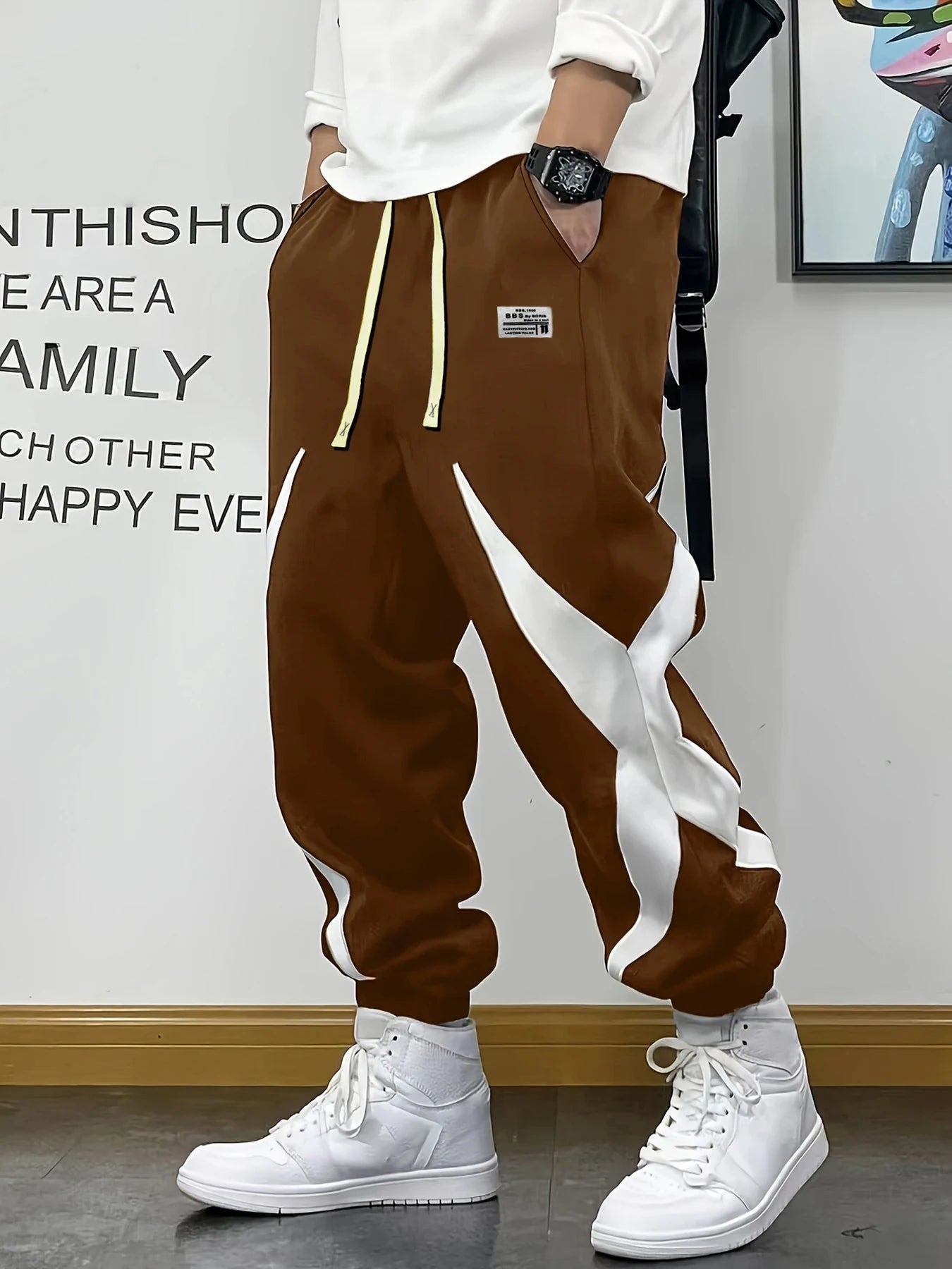 Boys' pants, boys' casual pants, can be worn in all seasons, with contrasting colors and street style, suitable for boys aged 7-