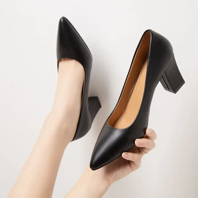 New High Heel Shoes Pointed Shallow Mouth Thin Heel Platform High Heels Fashion Elegant Patent Leather Women Shoes