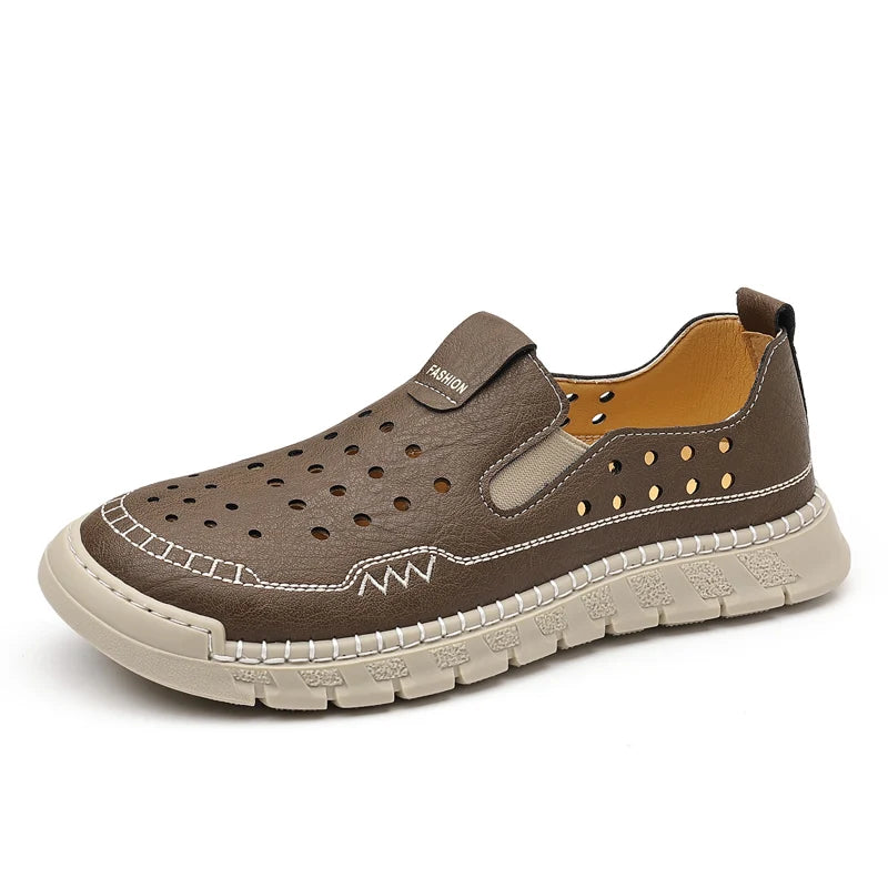 Men's Loafers High-quality Handmade Soles Breathable Lightweight Park Walking Shoes Commuting Men's Driving Leather Shoes