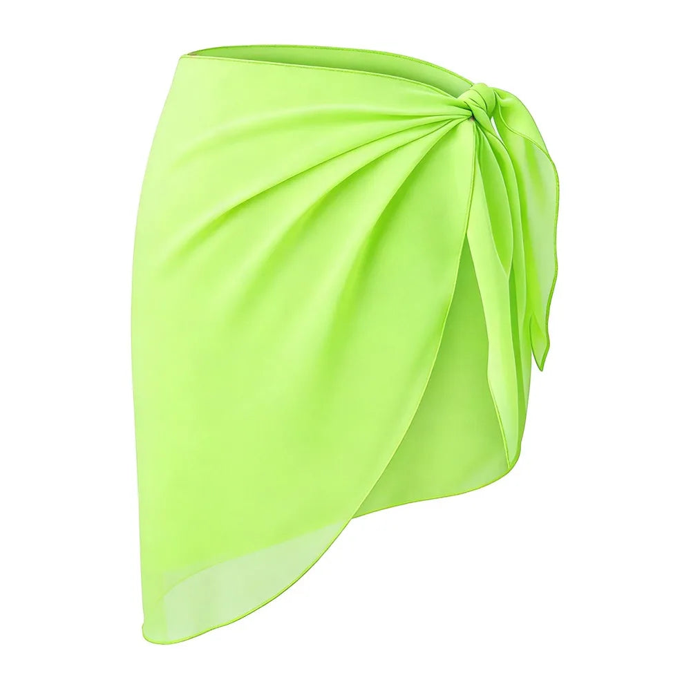 Chiffon Material Beach Dress Sheer Fabric UPF Protection Swimsuit Coverups Short Length Wearable Design Sarongs