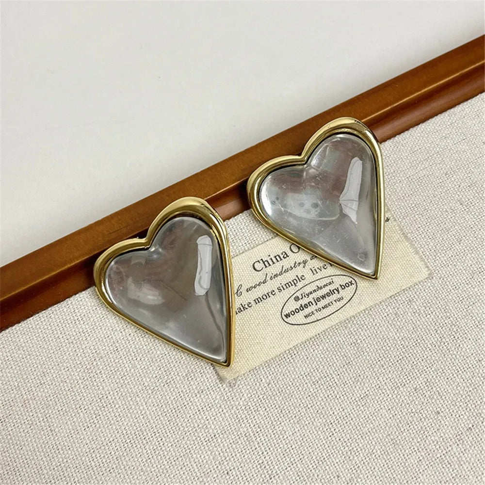 Korean-Style Summer Heart-Shaped Earrings Are Exquisite And Elegant Jewelry Accessories For Women
