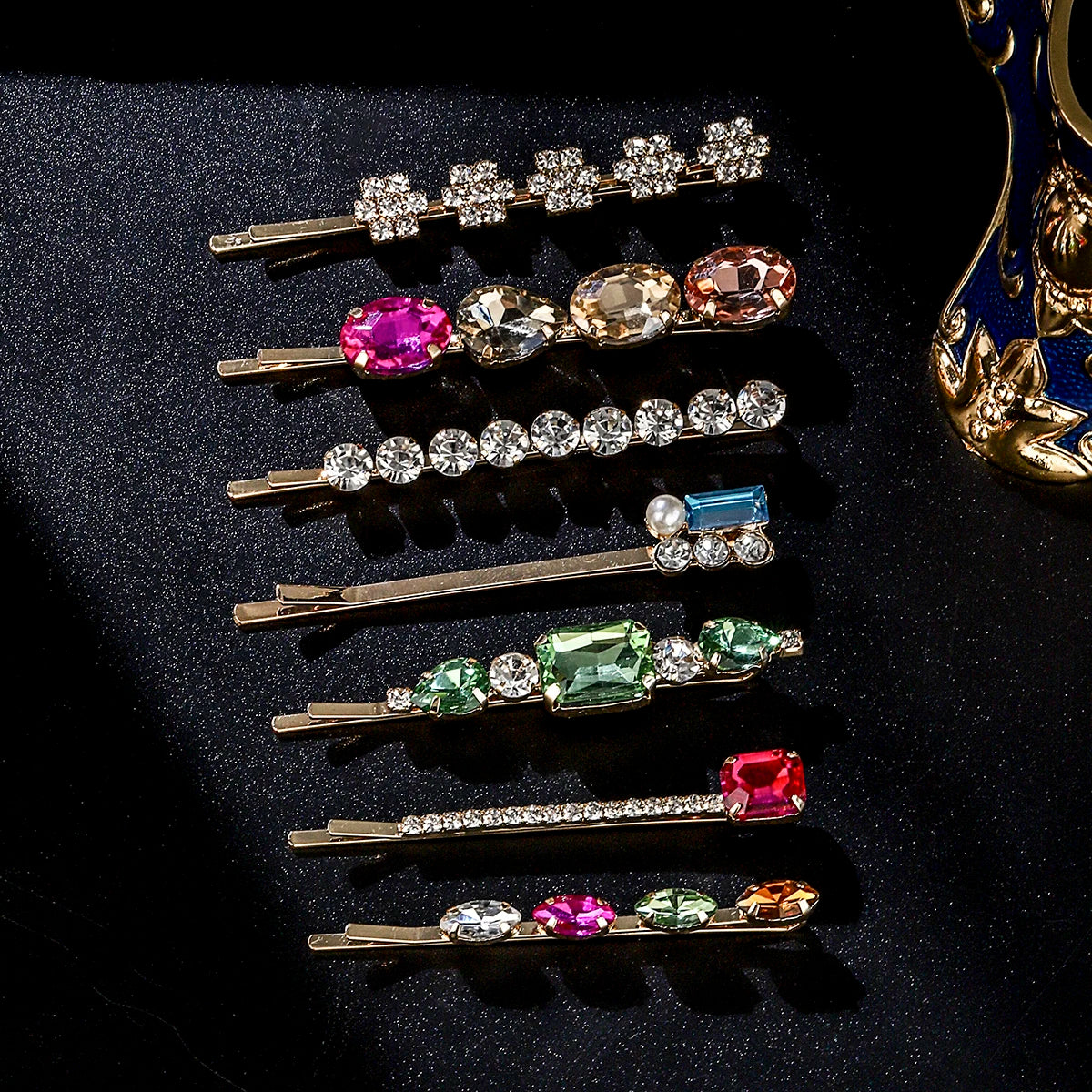 Upscale Luxurious Crystal Zircon Hair Clip Temperament Elegant Wild Hair Pins Leisure Prom Street Beat Personality Retro Hair BAZAARHUBO