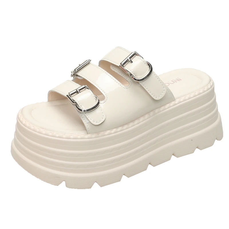 New Fashion Slippers Women Thickness Wedges High Heels Leisure Summer Sandals Female Platform Fish Mouth Shoes Ladies Slippers