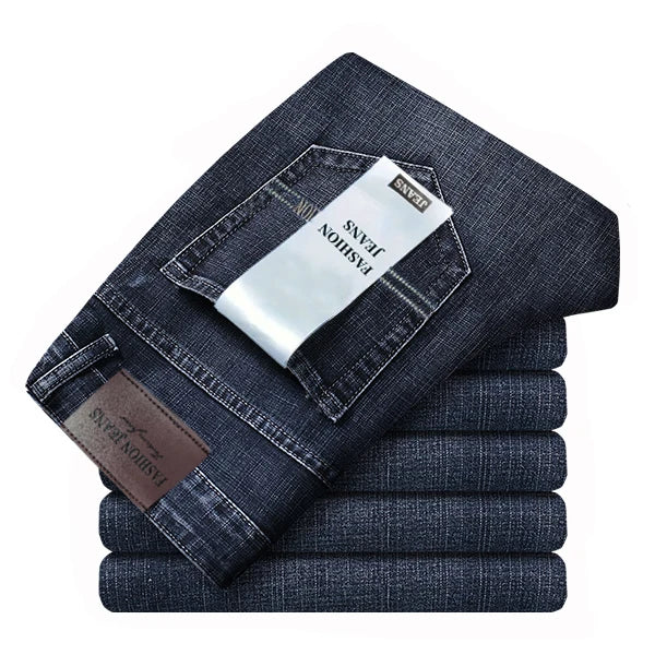 2026 Thin or Thick Material Slim Fit Men's Luxury Classic Style Men Jeans Business Stretch Denim Male Trousers Clothing