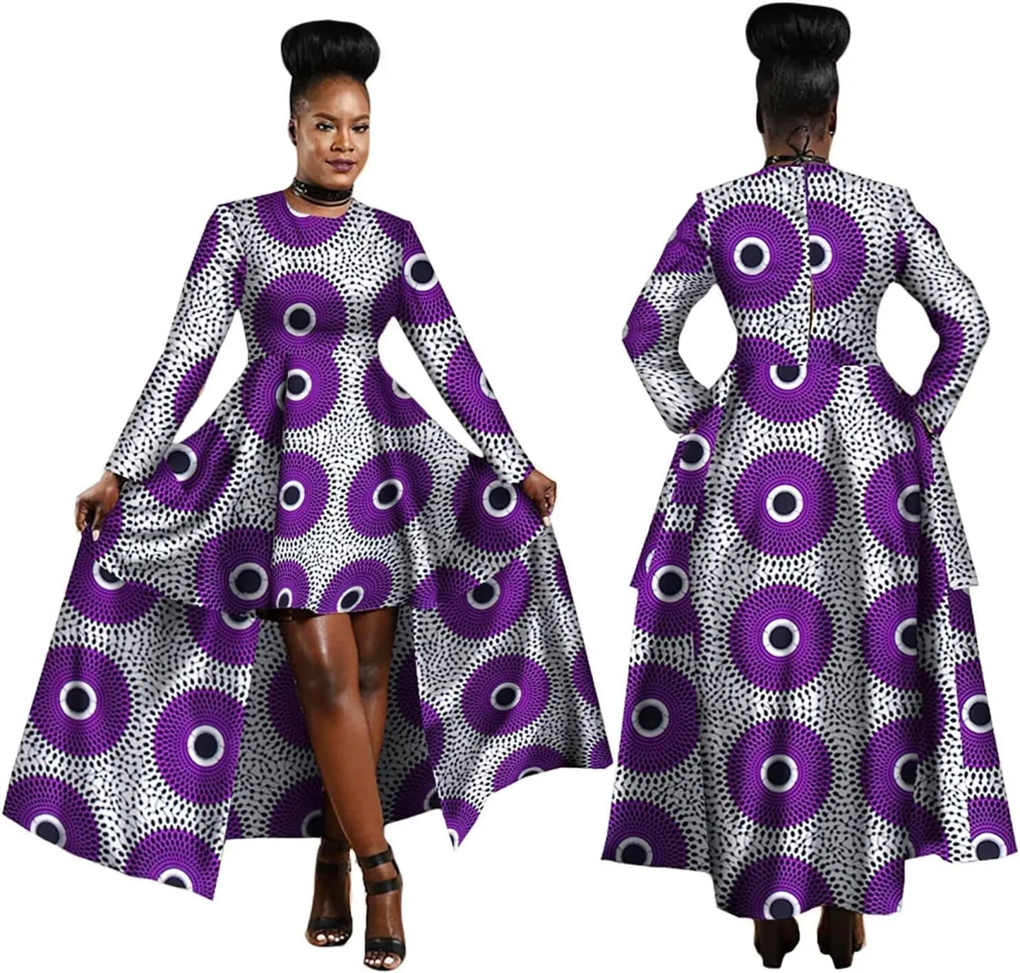 African Dresses for Women Dashiki Kente Style Print Dress Cotton Wax Print Sexy Maxi Long Dress for Ladies Africa Clothes WY1268