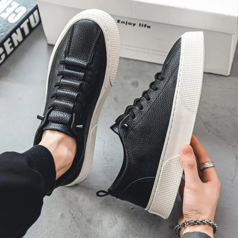White Sneakers for Men Fashion Casual Lace Up Round Toe Flat mens Running Sport Shoes Zapatillas Deportivas Hombre 2024