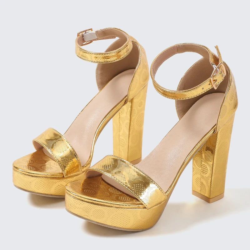 NEW High Heels Sandals Summer Sexy Ankle Strap Open Toe Party Dress Platform Gladiator Women Shoes Platform Sandals