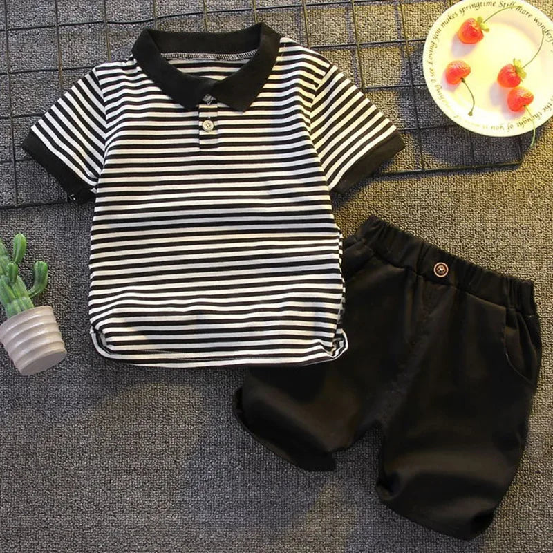 DIIMUU Summer Fashion Baby Boy Clothes Sets T-shirt + Pants 1-4T Toddler Casual Clothing Suits Children Kids Boys Outfits Suit