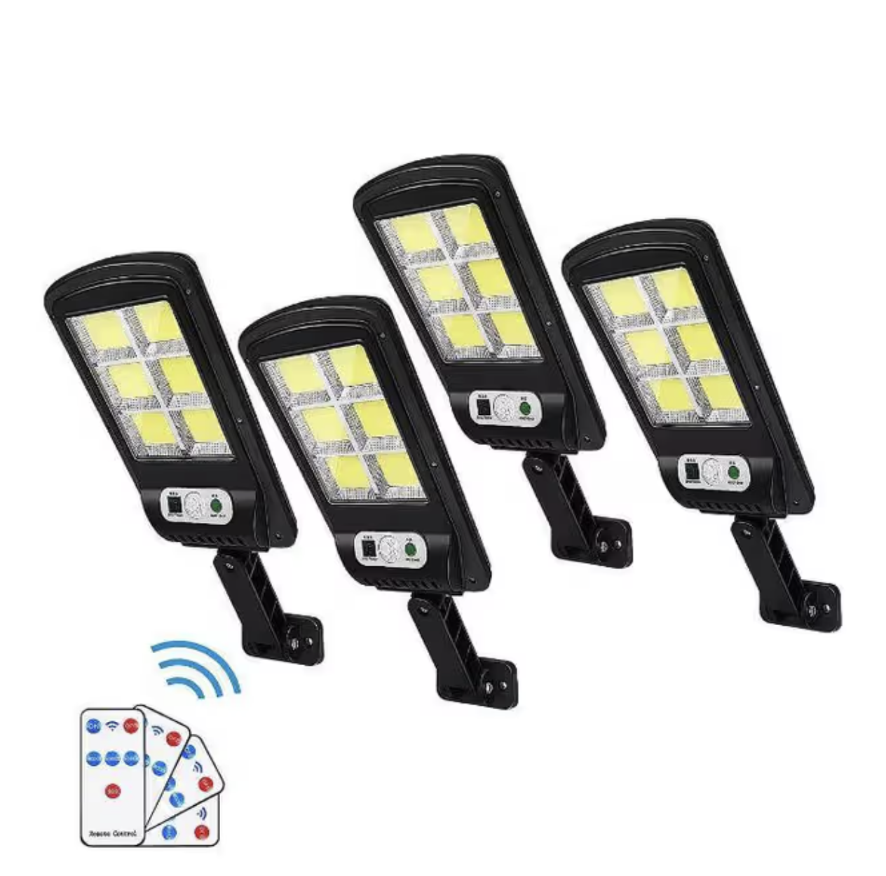 4 x Solar Street Lights Outdoor Remote Control Solar Parking Lot Lights