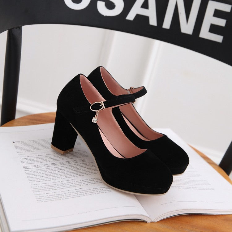 Women Pumps Ankle Strap Red Bridal Wedding Party Platform Dress High Heel Shoes Suede Ladies Black Office Shoes 32-43