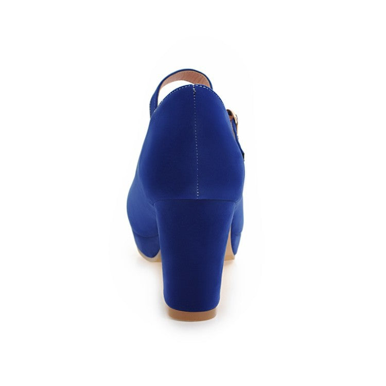 Women Pumps Ankle Strap Red Bridal Wedding Party Platform Dress High Heel Shoes Suede Ladies Black Office Shoes 32-43