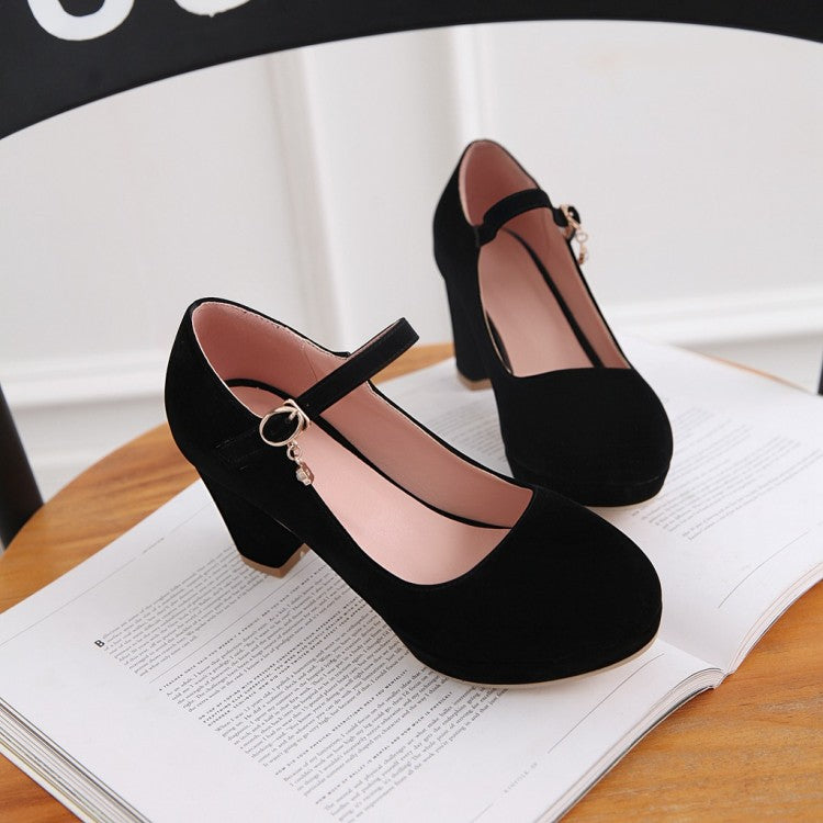 Women Pumps Ankle Strap Red Bridal Wedding Party Platform Dress High Heel Shoes Suede Ladies Black Office Shoes 32-43