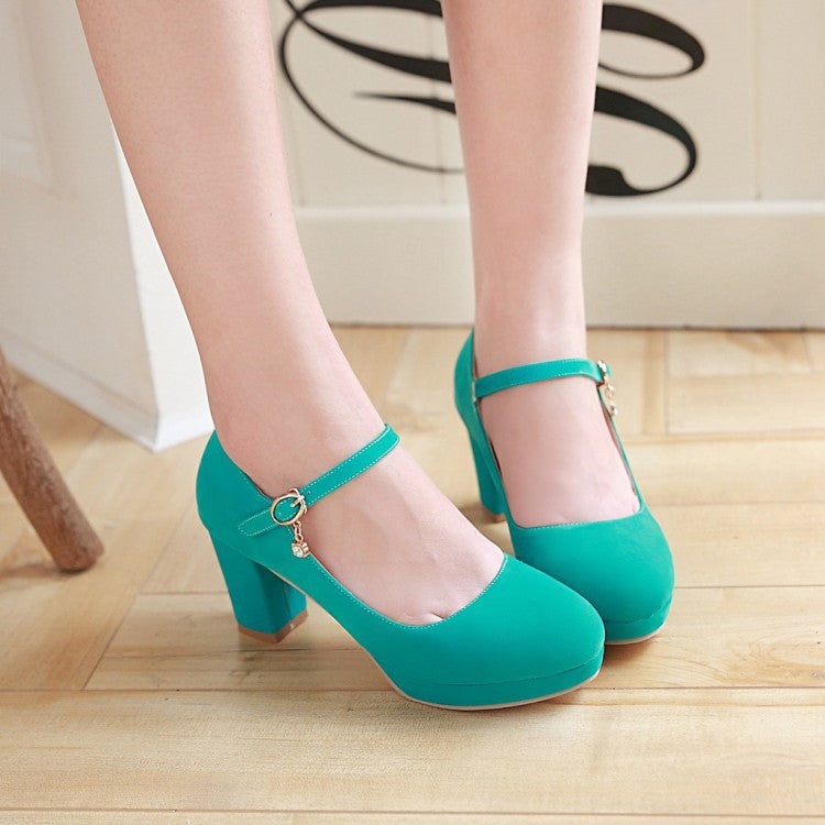 Women Pumps Ankle Strap Red Bridal Wedding Party Platform Dress High Heel Shoes Suede Ladies Black Office Shoes 32-43