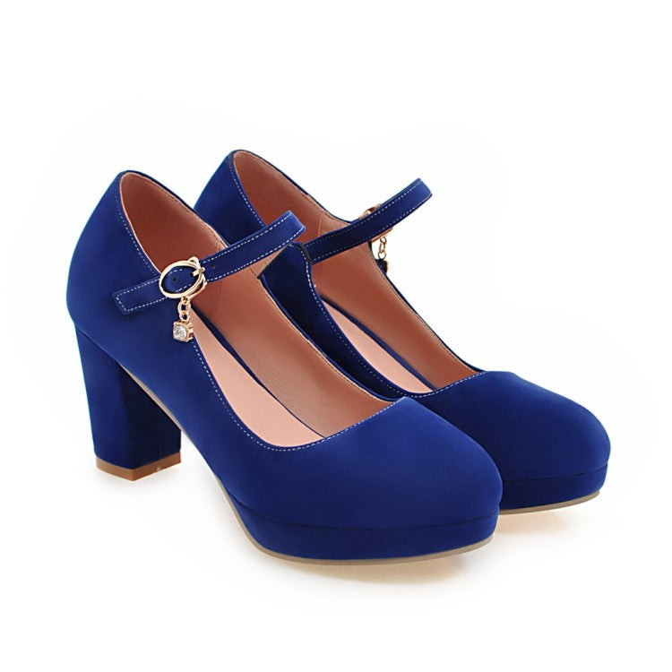 Women Pumps Ankle Strap Red Bridal Wedding Party Platform Dress High Heel Shoes Suede Ladies Black Office Shoes 32-43